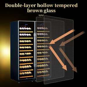 Đôi cửa kính thông minh vino đứng được xây dựng trong thẳng đứng rượu vang Máy làm lạnh với máy nén rượu vang mát hầm tủ lạnh hiển thị 180 chai - Product Image 3