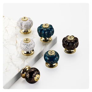 Drawer Cabinet Door Single-hole Handle Vintage Ceramic Pumpkin Shoe Cabinet Closet Circular Handle - Product Image 4