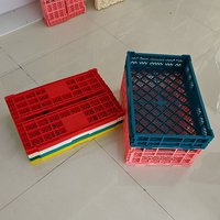 Agriculture HDPE plastique pliable pliable ventilé pliable stockage de fruits et légumes empilable caisse pliante