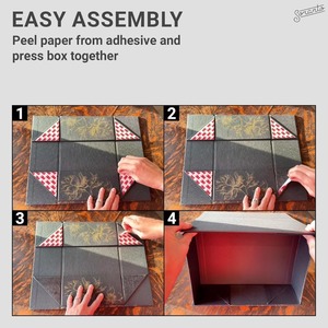 Golden flower decoration box with magnetic lid, suitable for <b>gifts</b>, wedding <b>memory</b> box can be customized according to needs - Product Image 2