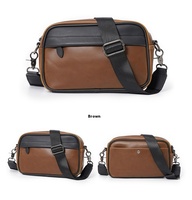 Sac bandoulière carré décontracté pour homme en cuir PU de haute qualité, imperméable, à motif géométrique, style messager
