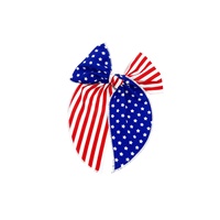 Pinces à cheveux 4 juillet en gros, élastiques à cheveux, échantillons, impression de motifs personnalisés, logo, nœuds pour cheveux, nœuds patriotiques, drapeau américain