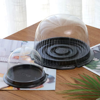 Boîtes en plastique transparentes jetables en forme de dôme pour gâteaux et pains, de 4, 5, 6 et 8 pouces, emballées sous blister, prêtes à l'emploi