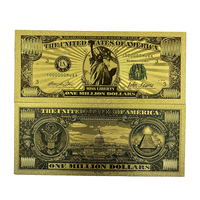 Prix promotionnel Collection Cadeau Billet de banque en plastique de 1 million de dollars avec feuille d'or 24 carats