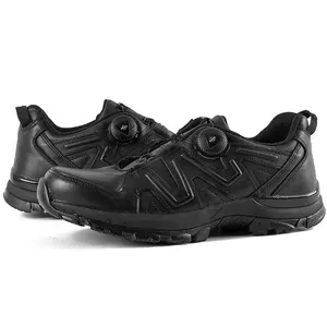 Moda siyah deri açık yürüyüş ayakkabıları
