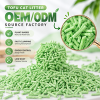 Litière pour chat en tofu biodégradable au charbon actif de maïs, agglomération rapide, sans poussière, contrôle des odeurs, fourniture directe usine pour les marques mondiales d'animaux de compagnie