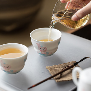 Guanlan White Porcelain Hand Painted Gourd Shape Master Cup Ceramic <b>Tea</b> Cup For Kung Fu <b>Tea</b> <b>Set</b> Home Use - Product Image 3