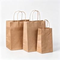 Sacs en papier kraft personnalisés avec poignées pour café, thé au lait, boulangerie, emballage à emporter, sacs de transport alimentaire, vente en gros