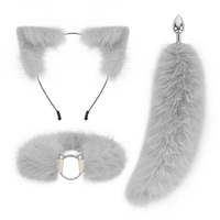Nouveau Style Cosplay mignon Animal en peluche oreilles cheveux accessoires bandeaux fourrure bout à bout jouets sexuels chat renard queue Anal Plug Anales