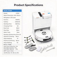 Robot aspirateur multi-étages avec navigation LDS, 10 cartes, aspiration 10000Pa, batterie 5200mAh, station de vidage automatique, serpillière rotative 8mm, application et Alexa