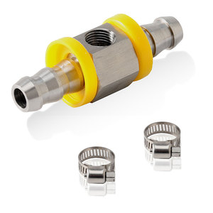 Conector de línea de combustible tipo T, adaptador de púas amarillo de acero inoxidable 3/8 1/2 para piezas de modificación de automóviles - Product Image 3