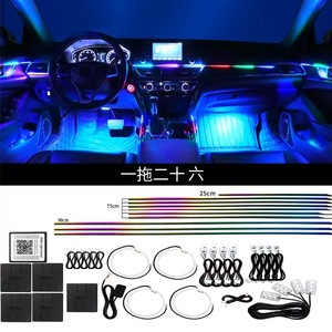 Kit de Luces Ambientales para Auto 18 en 1, 64 Colores RGB, Sinfonía de Luces, Bluetooth, Tiras Acrílicas Interiores con Efecto Arcoíris, Lámpara de Atmósfera - Product Image 6