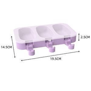 Mới lạ 3D Popsicle Ice Pop Stick dễ dàng-phát hành Tủ đông Silicone Ice Cream molds Tím Silicone Ice Cube - Product Image 4