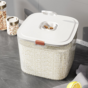 Rice Bucket Household Insect Proof Moisture Proof Sealed Food Grade Rice Storage <b>Container</b> Rectangle Shape 360 Degree Seal - Product Image 3