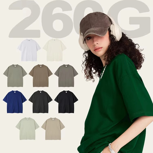 Fabricant de vêtements MT2764, impression personnalisée, broderie, t-shirts unis en coton 100% 260 g/m², surdimensionnés pour hommes - Product Image 1