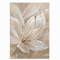 Peinture à l'huile florale 100% faite à la main sur mesure, texture 3D, art mural neutre sur toile, prêt à accrocher, décoration de salon