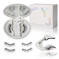 Ensemble de cils magnétiques doux naturels personnalisés, réutilisables, en matériau PBT, faux cils magnétiques 3D, 4 aimants, sans applicateur, courbure DD