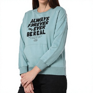 Sweat-shirt à col rond en coton 100% respirant et à séchage rapide, de haute qualité, OEM, avec logo personnalisé sur le devant, pour la vente en gros - Product Image 1