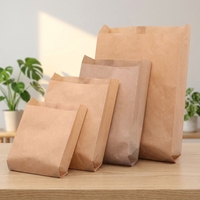 Sacs en papier kraft classiques jetables à fond pointu avec fermeture autocollante pour l'emballage alimentaire des restaurants, design et logo personnalisés