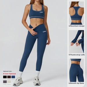 <span class=keywords><strong>Ensemble</strong></span> De Yoga 3 Pièces Pour <span class=keywords><strong>Femme</strong></span> De Couleur Contrastée Comprenant Veste De Yoga Zippée, Brassière De Course Et Leggings De Sport Et Fitness - Product Image 3