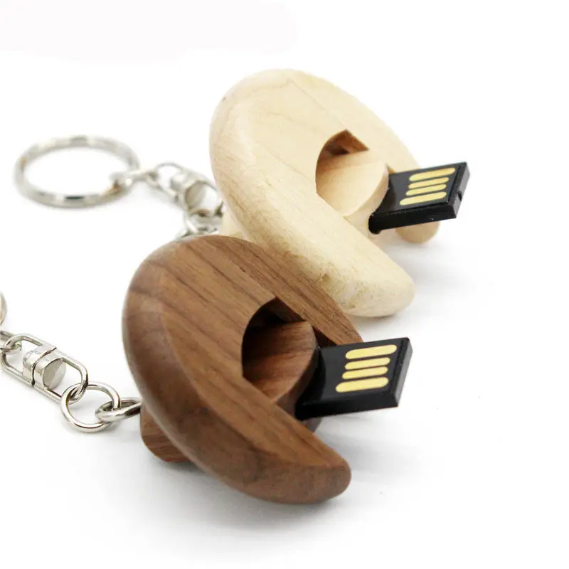 Eco flash drive wood, 8gb usb wood,round wood flash drive with free keychain