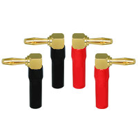 Fiche banane sonore musicale Connecteur de fil de haut-parleur BFA Y/U Spade 2mm Pin Angle droit Connecteurs banane plaqués or 24K