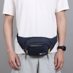 Men's Oxford Cloth Waist Bag Large Capacity Multi-layer Crossbody Shoulder Bag For Outdoor Sports Everyday Use Gray Black - Product Image 2