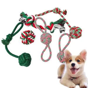 ホットセールパピー6パックインタラクティブロープ犬のおもちゃセットコットンチューぬいぐるみ犬のおもちゃロープきしむ犬のおもちゃ