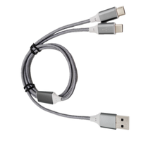 Cable de Carga Rápida USB Tipo C 2 en 1 Personalizado, Macho a Macho, de Nailon, para Teléfonos Móviles, Computadoras, Escáneres de Código de Barras, Impresoras
