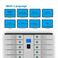 Casiers intelligents automatiques en libre-service avec serrure à clé, 16 compartiments, recharge de téléphone, métal assemblé, fonctionnement à pièces, multi-grilles, pour la livraison du dernier kilomètre