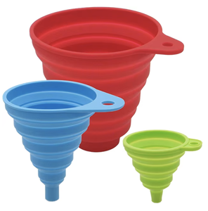 RS Home Kitchen Gadgets Food-Grade Silicone Funil com Silicone Dobrável Handle Household Liquid Dispenser Utensílios Acessórios - Product Image 1