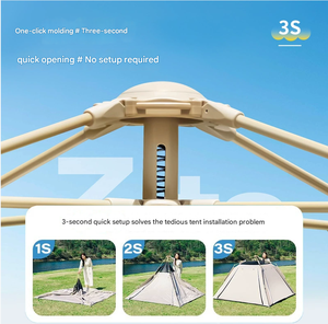 Tenda da Campeggio Pieghevole Portatile per Esterni, Impermeabile, Rinforzata, <span class=keywords><strong>Set</strong></span> Completo di Attrezzatura da Campeggio con Apertura Rapida Automatica - Product Image 4