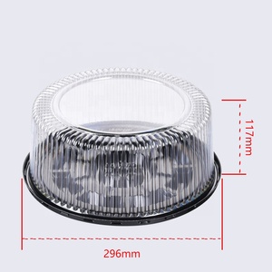 <span class=keywords><strong>Lesui</strong></span> 10 pouces rond transparent emballage de gâteau boîte à dessert jetable en plastique transparent récipient à gâteau avec couvercle - Product Image 3