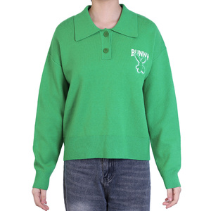 Suéter personalizado de OEM y ODM para mujer, top de punto de manga larga bordado, patrón de prendas de punto, ropa de mujer, suéter de punto para mujer - Product Image 1