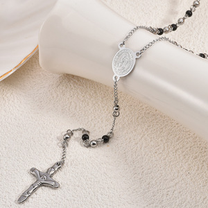 <span class=keywords><strong>Collana</strong></span> <span class=keywords><strong>Rosario</strong></span> Vintage Religiosa con Croce e Charm della Vergine Maria <span class=keywords><strong>in</strong></span> Acciaio Inossidabile Dorato per Uomo e Donna - Product Image 6