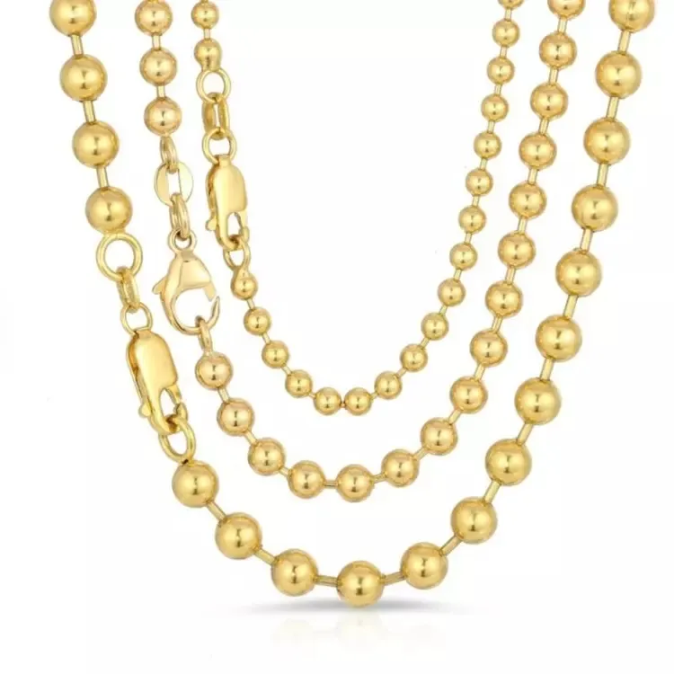 Новое модное высококачественное ювелирное изделие 24k под заказ из чистого золота 14k 18k золото вышитое бисером ожерелье цепи унисекс