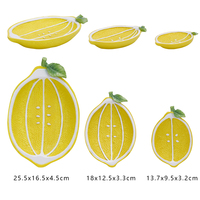 Redeco Nouveau Design Mignon 3D Citron Dessert Bonbons Plateau De Rangement Personnalisé Assiette De Fruits En Résine pour Cadeau Décoration de La Maison