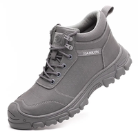 Chaussures de travail unisexes JIANKUN en cuir microfibre imperméable avec embout en acier, chaussures de sécurité en cuir véritable