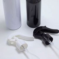 Bouteilles pulvérisatrices à gâchette en plastique noir et blanc, brume fine, 6oz/8oz/16oz, rechargeables, avec bouchon couronne, pour coiffure, usage domestique et professionnel
