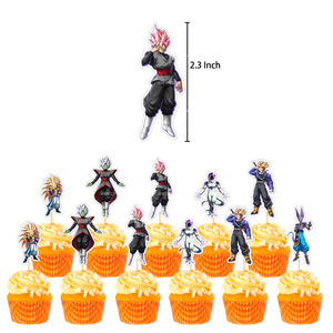 Decoración de dibujos animados regalo dragón <span class=keywords><strong>Goku</strong></span> Vegeta Buu Banner Cake Topper banderas Feliz cumpleaños niños juguetes Anime fiesta globos - Product Image 4
