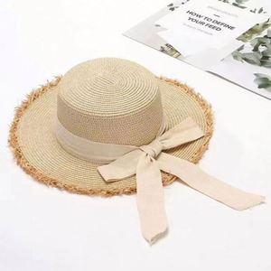 Wholesale Female Bow Large Brim Sun Beach <b>Hat</b> <b>Flat</b> Top Women's Summer <b>Hat</b> Raffia Straw <b>Hats</b> - Product Image 2