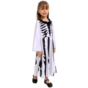 Disfraz de Halloween de Princesa Esqueleto para Niñas - Vestido Gótico con Estampado de Esqueleto para Actuaciones, Atuendo de Fiesta Inspirado en <span class=keywords><strong>la</strong></span> <span class=keywords><strong>Novia</strong></span> <span class=keywords><strong>Cadáver</strong></span> - Product Image 5