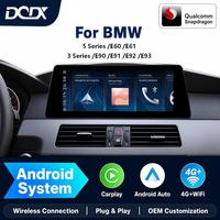 Lecteur multimédia Android 10,25 pouces, processeur octa-core Snapdragon 665, GPS, CarPlay, amplificateur, émetteur FM, BMW Série 5/3 E60/E61/E90/E92
