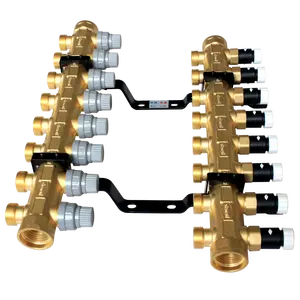 8 loops underfloor heating water mixing temperature control brass manifolds