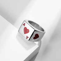 Bracelet de mariage unisexe en acier titane, style rétro punk transfrontalier, motif cœur, pique, as, fabrication de précision, porte-bonheur