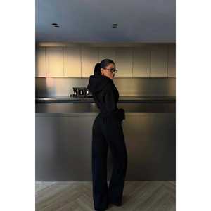 Conjunto Deportivo de 2 Piezas para Niños, con Capucha y Bufanda de Nailon Negro, Cómodo y Transpirable, para Correr, Personalizado con Logotipo Impreso, Talla XL, para Invierno - Product Image 4