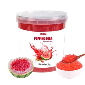 Perles de boba éclatantes aromatisées à la pastèque de qualité supérieure avec sucre pour garniture de bubble tea, sac de gros pour boissons de haute qualité - Product Image 6