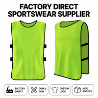 Rompi Latihan Olahraga Neon Hijau Grosir 2026, Rompi Latihan Sepak Bola, Pinnie Latihan Tim, Logo Kustom OEM, MOQ 500 PCS