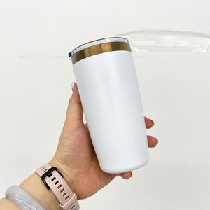 Colorful 10oz Coffee <b>Mugs</b> Mini Size <b>Double</b> <b>Walled</b> Powder Coated Copper Underneath Tumbler with Megnetic Slide Lid - Product Image 4