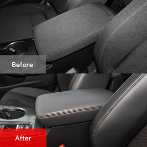 Funda de cuero para reposabrazos central para Honda Civic 11.ª generación 2022-2026, microfibra negra, fácil instalación, caja de almacenamiento - Product Image 1